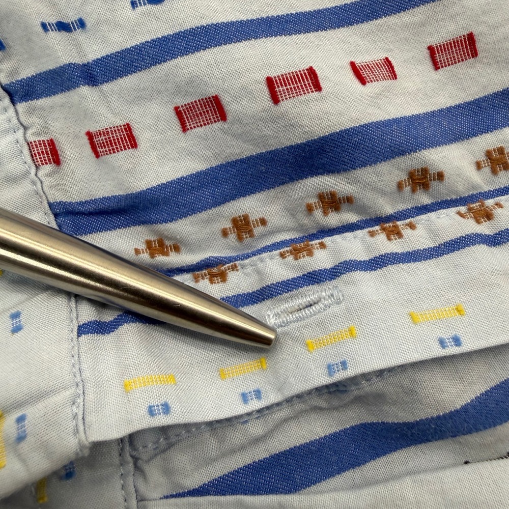 Martin Gordon Button Down Mens XXL Light Blue Embroidered Stripe Cotton *READ* - Picture 6 of 10
